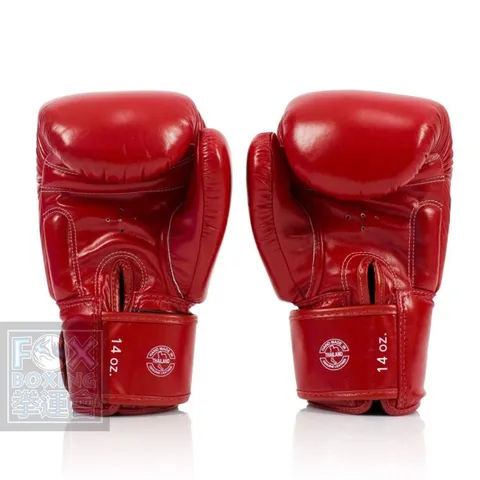 【FOX BOXING】 Fairtex DELUXE TIGHT-FIT Leather Boxing Gloves Red