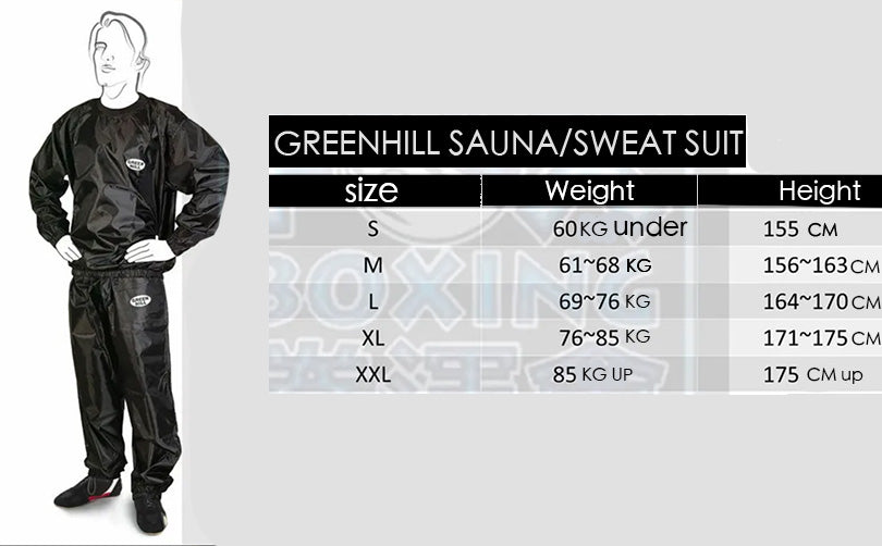 GreenHill sweat suit Sauna Suit Black M L XL