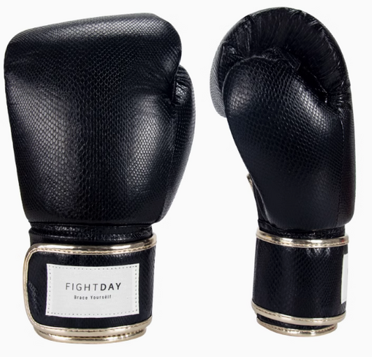 FIGHTDAY Boxing Gloves leather texture Black