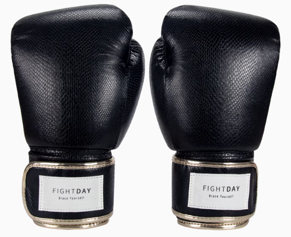 FIGHTDAY Boxing Gloves leather texture Black