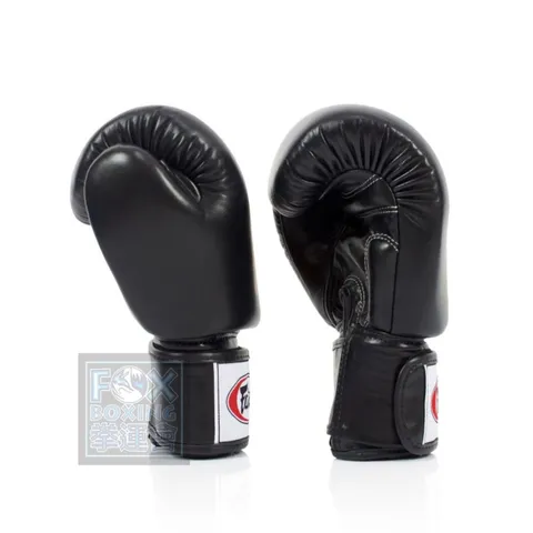 【FOX BOXING】 Fiartex DELUXE TIGHT-FIT Leather Boxing Gloves BK/G