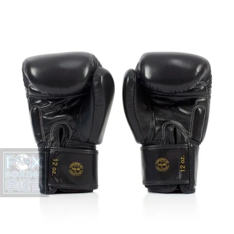 【FOX BOXING】 Fiartex DELUXE TIGHT-FIT Leather Boxing Gloves BK/G