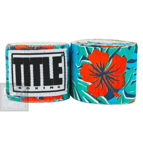 TITLE Boxing Print Hand Wraps 180" Hawaiian