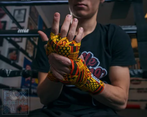 【FOX BOXING】 TITLE Boxing Print Hand Wraps 180" Kente