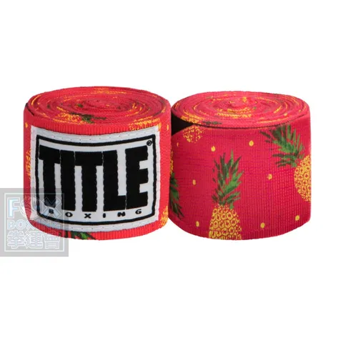TITLE Boxing Print Hand Wraps 180" Pineapple