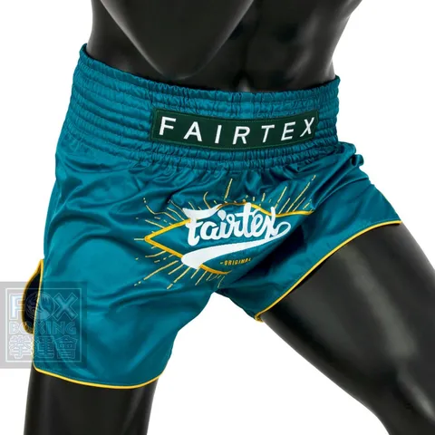 【FOX BOXING】FAIRTEX Muay Thai Shorts BS1907 "FOCUS" Pacific Green