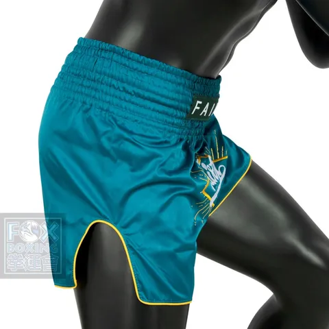 【FOX BOXING】FAIRTEX Muay Thai Shorts BS1907 "FOCUS" Pacific Green