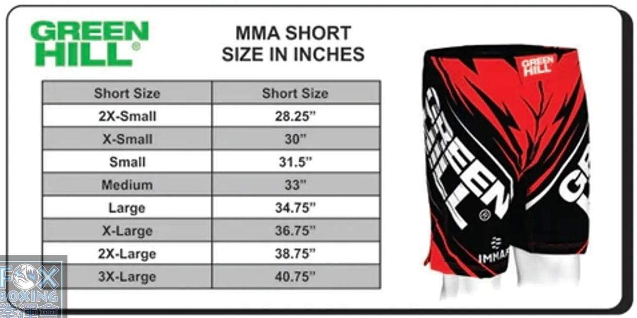 Green Hill MMA Shorts MOTION DEFENSE IMMAF
