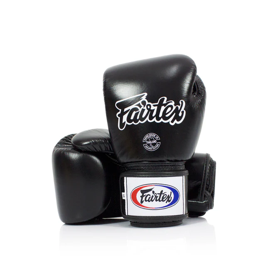 Fairtex BGV1 Breathable Boxing Gloves Black Genuine Leather