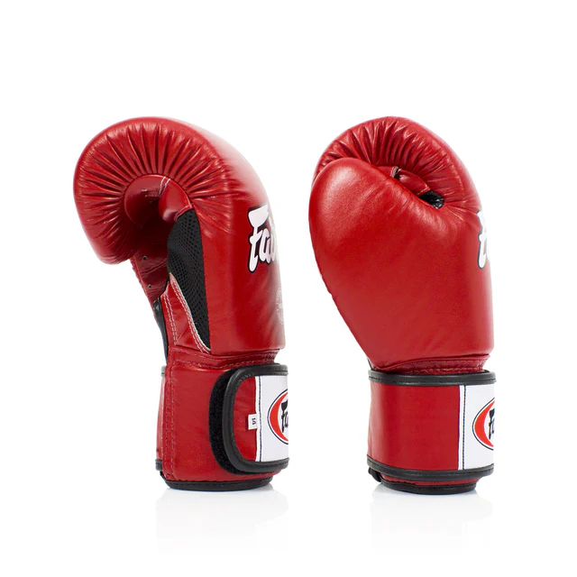 Fairtex BGV1 Breathable Boxing Gloves Red Genuine Leather