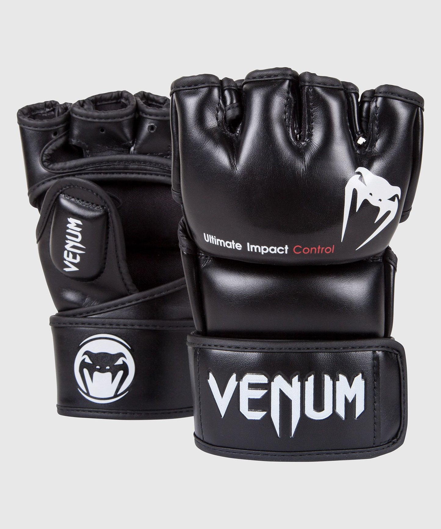 【Fox Boxing】Venum Impact MMA Gloves - Skintex Leather - Black