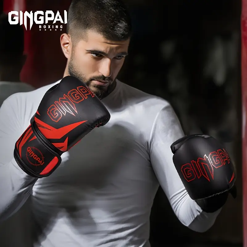 【FOX BOXING】Foxboxing GINGPAI Classic Boxing Gloves Black/Red