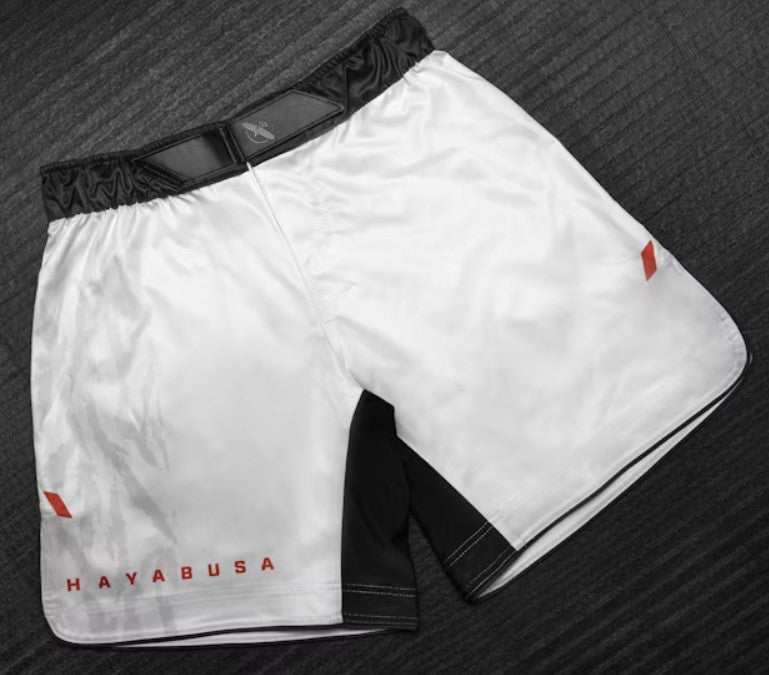 【FOX BOXING】Hayabusa Men’s Apex 3/4 Thigh Fight Shorts - Ash White