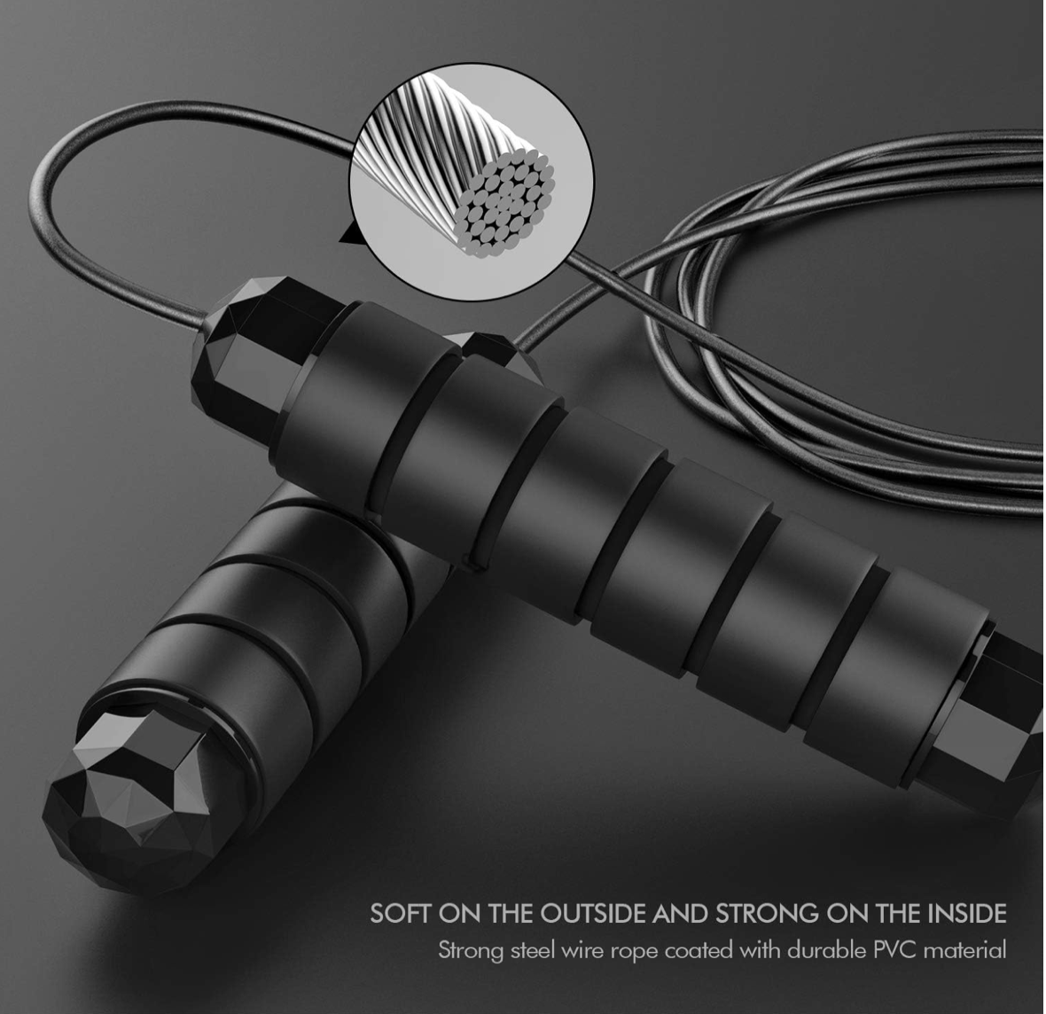 Jump Rope Tangle-Free Rapid Speed Jumping Rope Cable with Ball Bearings for Women, Men, and Kids,