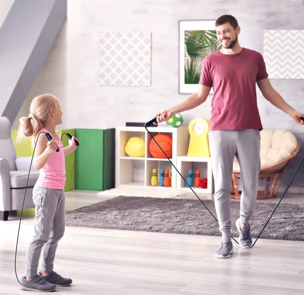 Jump Rope Tangle-Free Rapid Speed Jumping Rope Cable with Ball Bearings for Women, Men, and Kids,