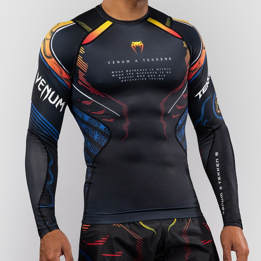Venum x TEKKEN 8 Long Sleeve Rashguard - Yoshimitsu - Black/Orange