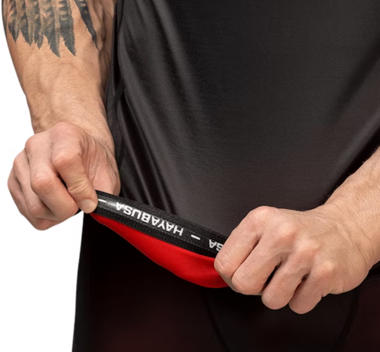 【Fox Boxing】 Hayabusa Geo Short Sleeve Rash Guard Red