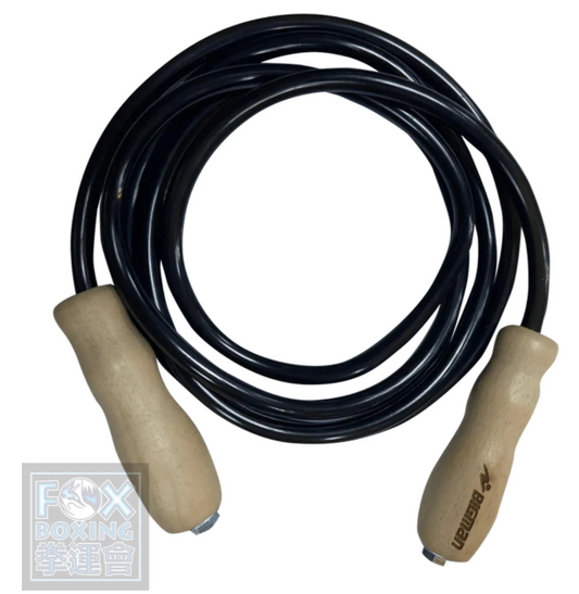 【FOX BOXING】FoxBoxing Heavy Thai Jump Rope – All Black PVC Speed Rope