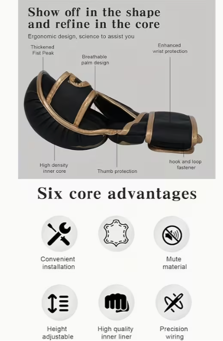 【FOX BOXING】FoxBoxing MMA Gloves Pure Black