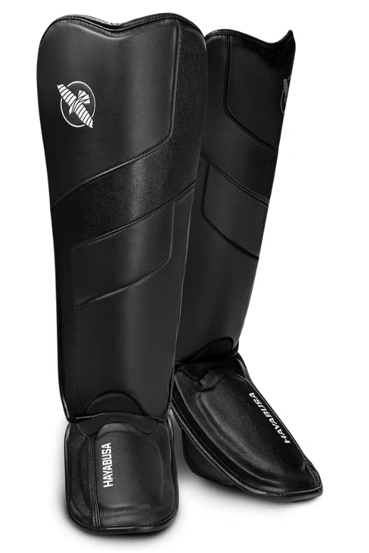 Hayabusa T3 Full Back Shin Guards Black