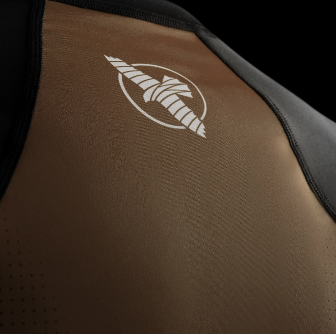 Hayabusa Men’s Pro Ranked Short Sleeve Rash Guard Brown
