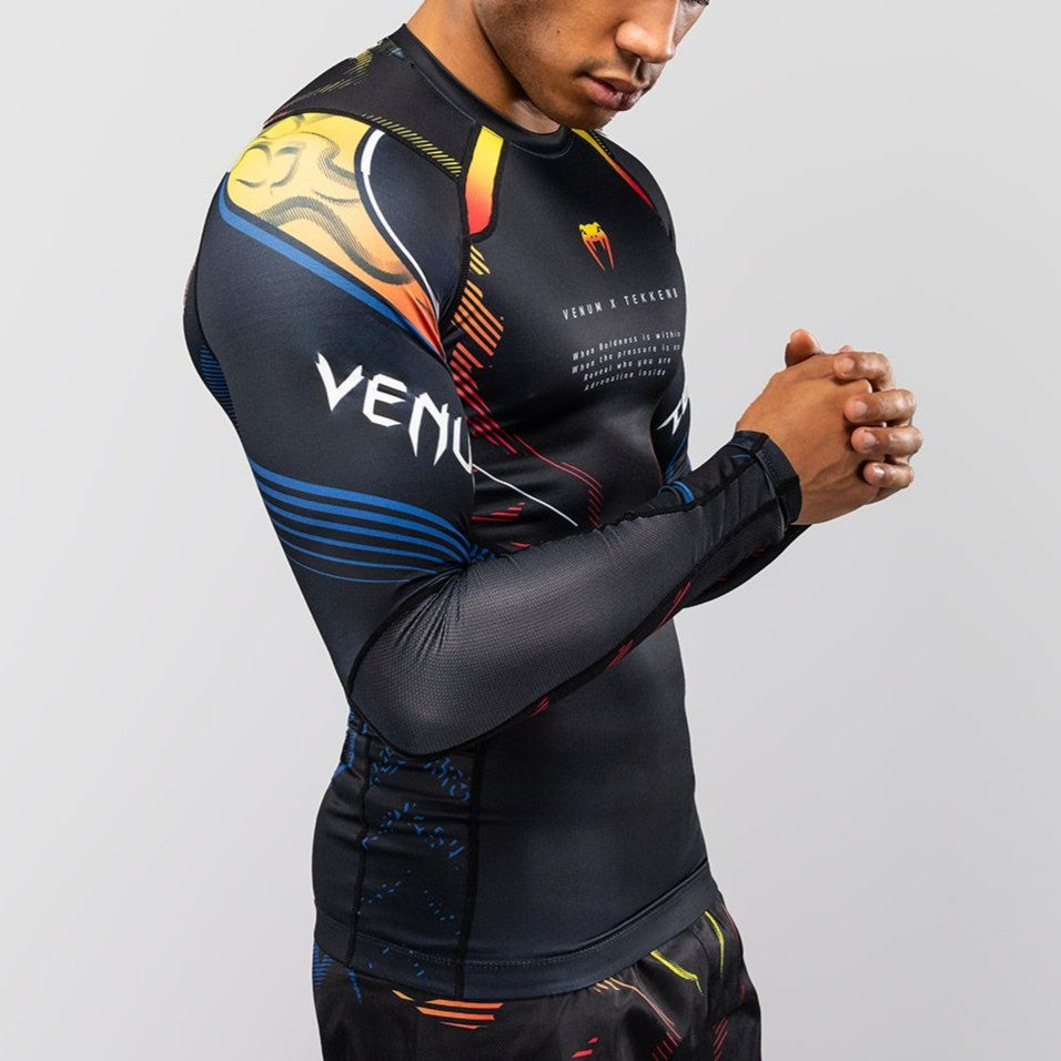 Venum x TEKKEN 8 Long Sleeve Rashguard - Yoshimitsu - Black/Orange