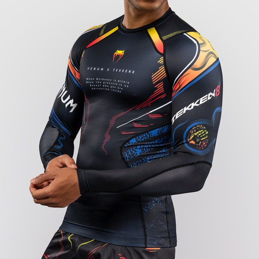 Venum x TEKKEN 8 Long Sleeve Rashguard - Yoshimitsu - Black/Orange