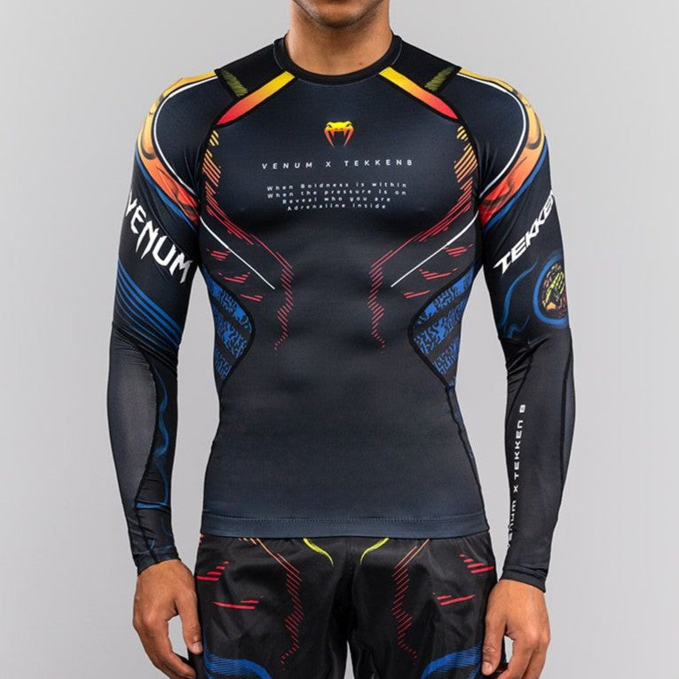 Venum x TEKKEN 8 Long Sleeve Rashguard - Yoshimitsu - Black/Orange