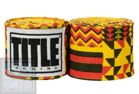【FOX BOXING】 TITLE Boxing Print Hand Wraps 180" Kente