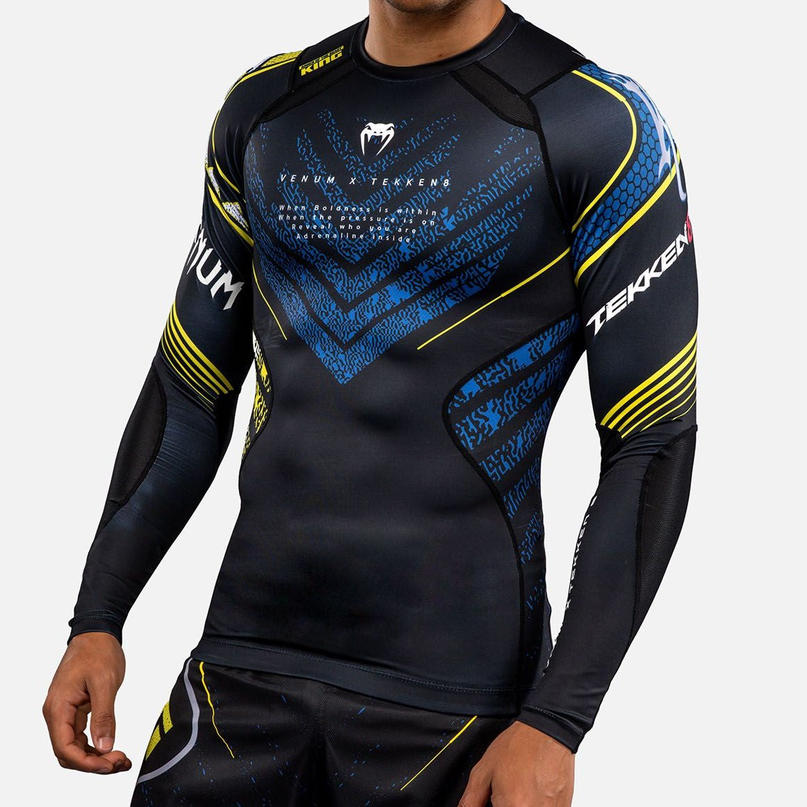 Venum x TEKKEN 8 Long Sleeve Rashguard - King - Black/Yellow