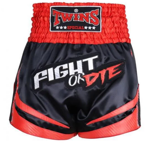 Twins Special TBS 'Fight Or Die' Muay Thai Shorts Black/Red