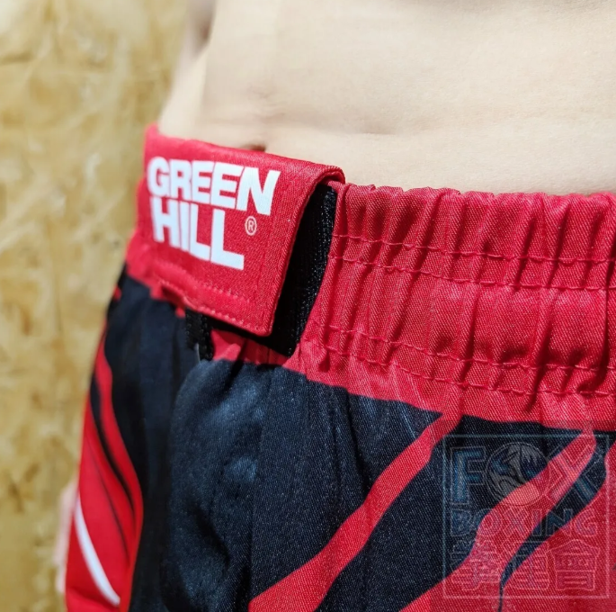 Green Hill MMA Shorts - IMMAF Red/Black