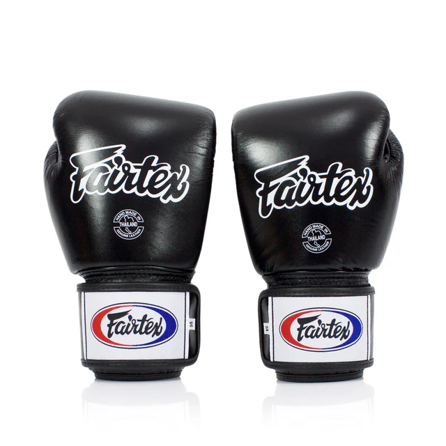 Fairtex BGV1 Breathable Boxing Gloves Black Genuine Leather