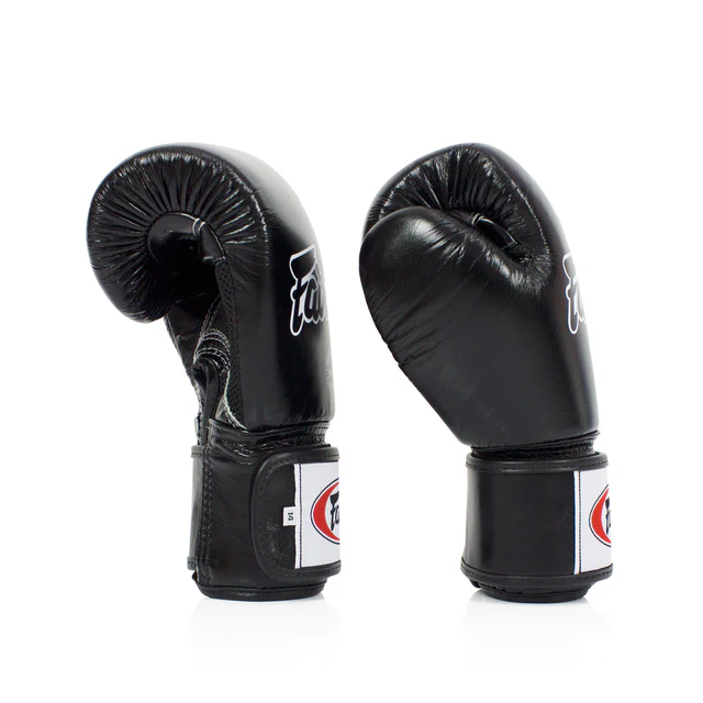 Fairtex BGV1 Breathable Boxing Gloves Black Genuine Leather