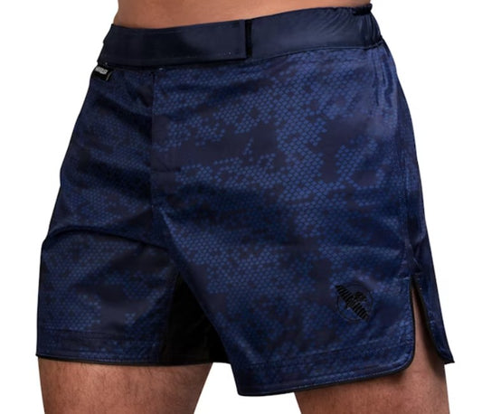 【FOX BOXING】Hayabusa Hex Mid-Thigh MMA Fight Shorts Navy Blue