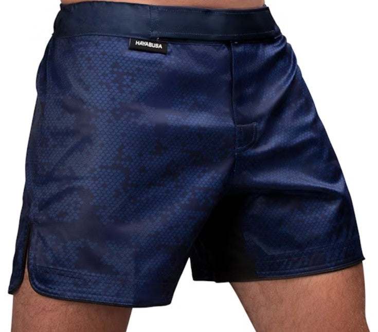 【FOX BOXING】Hayabusa Hex Mid-Thigh MMA Fight Shorts Navy Blue