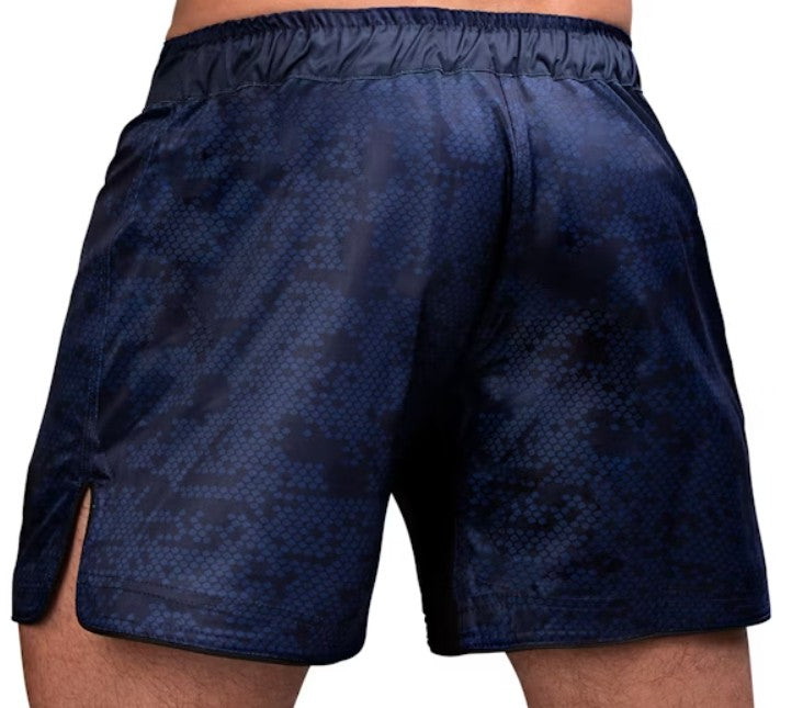 【FOX BOXING】Hayabusa Hex Mid-Thigh MMA Fight Shorts Navy Blue