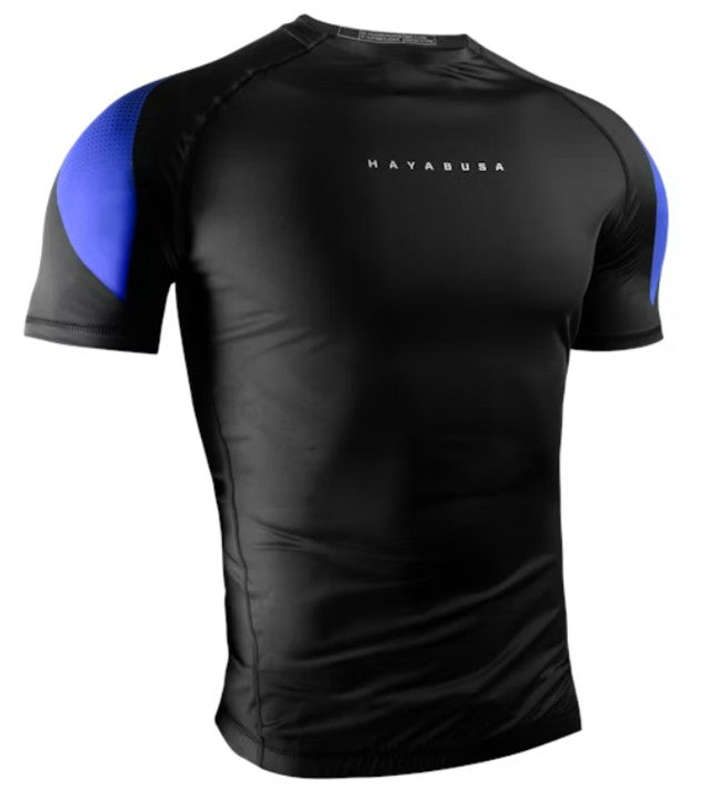 【FOX BOXING】Hayabusa Men’s Pro Ranked Short Sleeve Rash Guard Blue